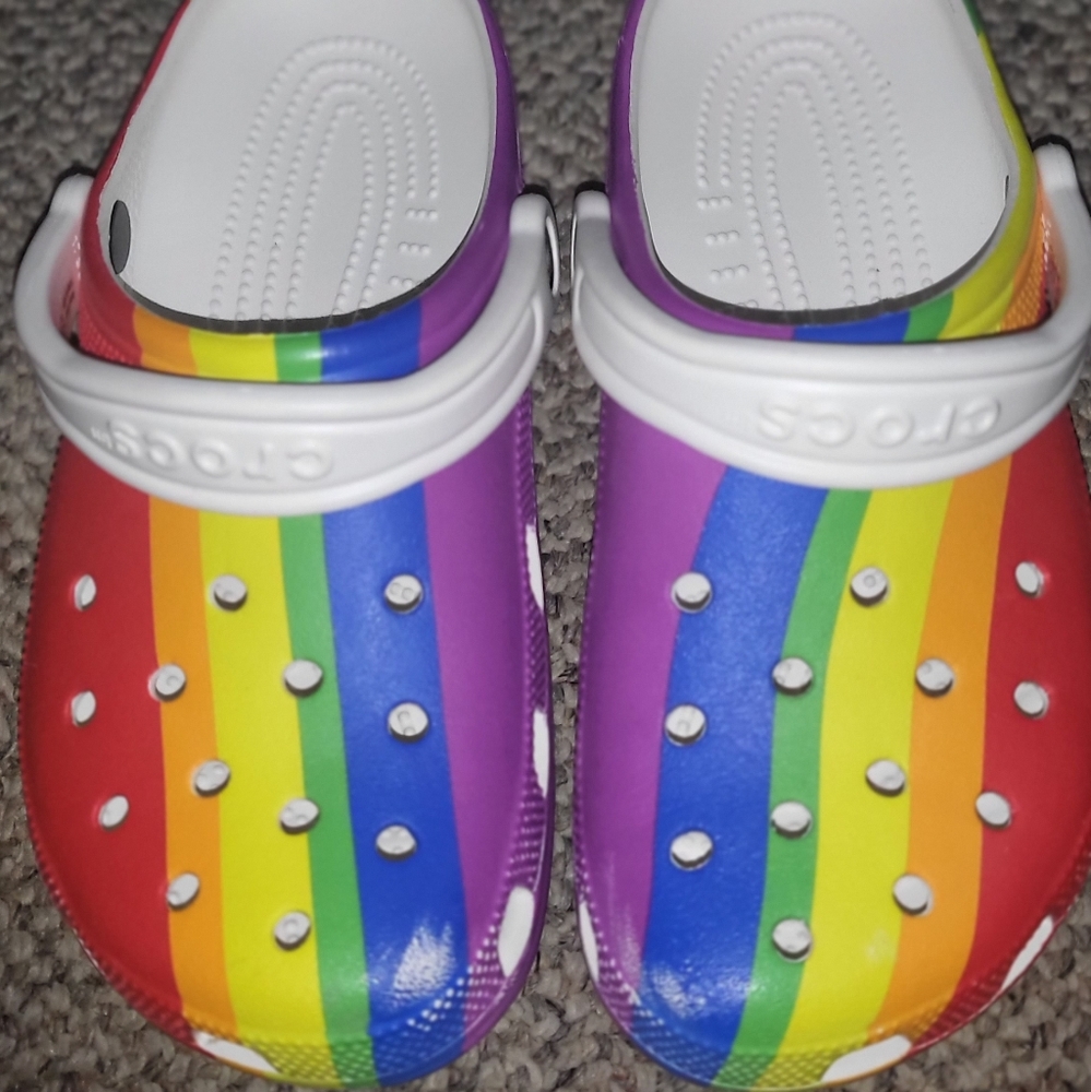 Rainbow limited edition crocs